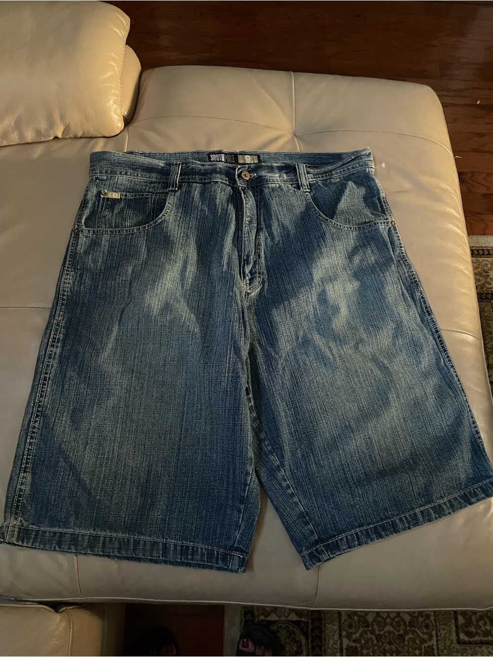 Southpole Denim Shorts Mens Size 40 Faded Baggy Jorts Wide Leg